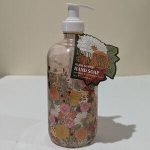 NEW Maison De Base Dried Flowers and Wild Herbs. Glass bottle hand soap